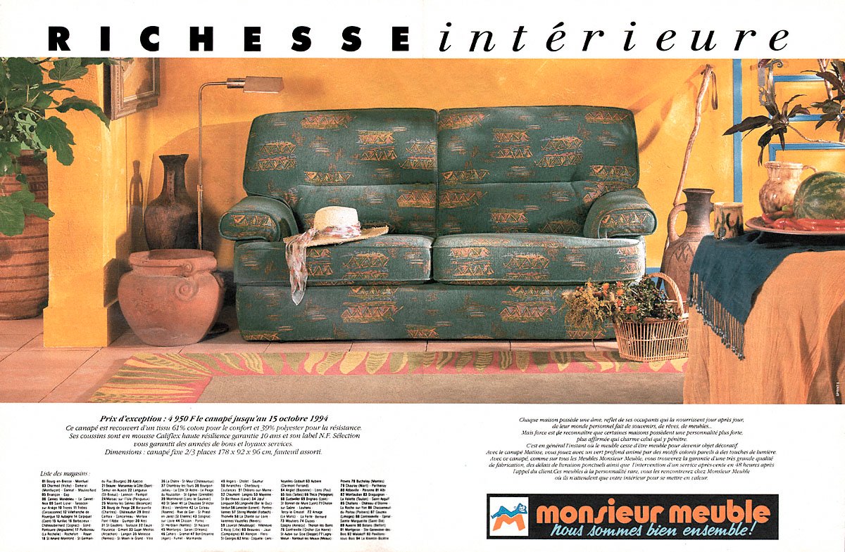 Publicit� Monsieur Meuble 1994